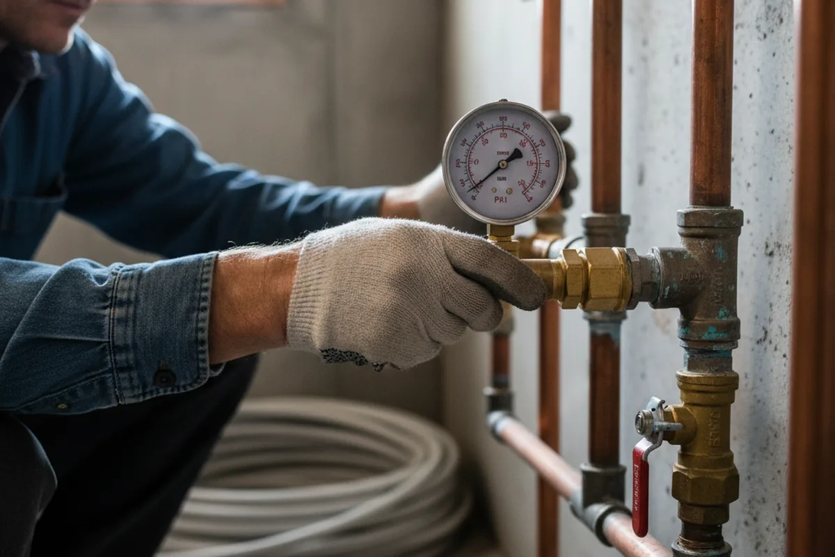 Pressure testing a repaired line during Water Line Repair in Noblesville