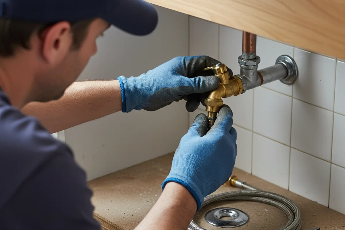Shutoff valve and fitting work during Faucet and Fixture Repair in Noblesville